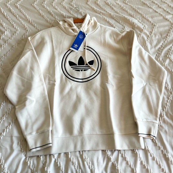 ADIDAS ORIGINALS Boyfriend OVERTHE-HEAD CIRCLE LOGO Fall Winter HOODIE Sz XS New - Picture 2 of 6